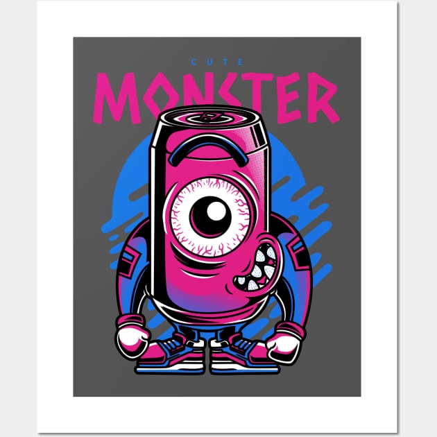 urban-styled-t-shirt-design-template-featuring-a-one-eyed-monster Wall Art by Falameurei